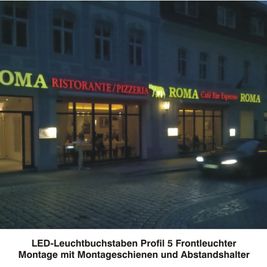 Unbeleuchtete Proflbuchstaben oder LED-Leuchtbuchstaben - Alle Mon­ta­gen von Ber­lin bis Dres­den ohne zu­sätzl. An­fahrts­kos­ten!